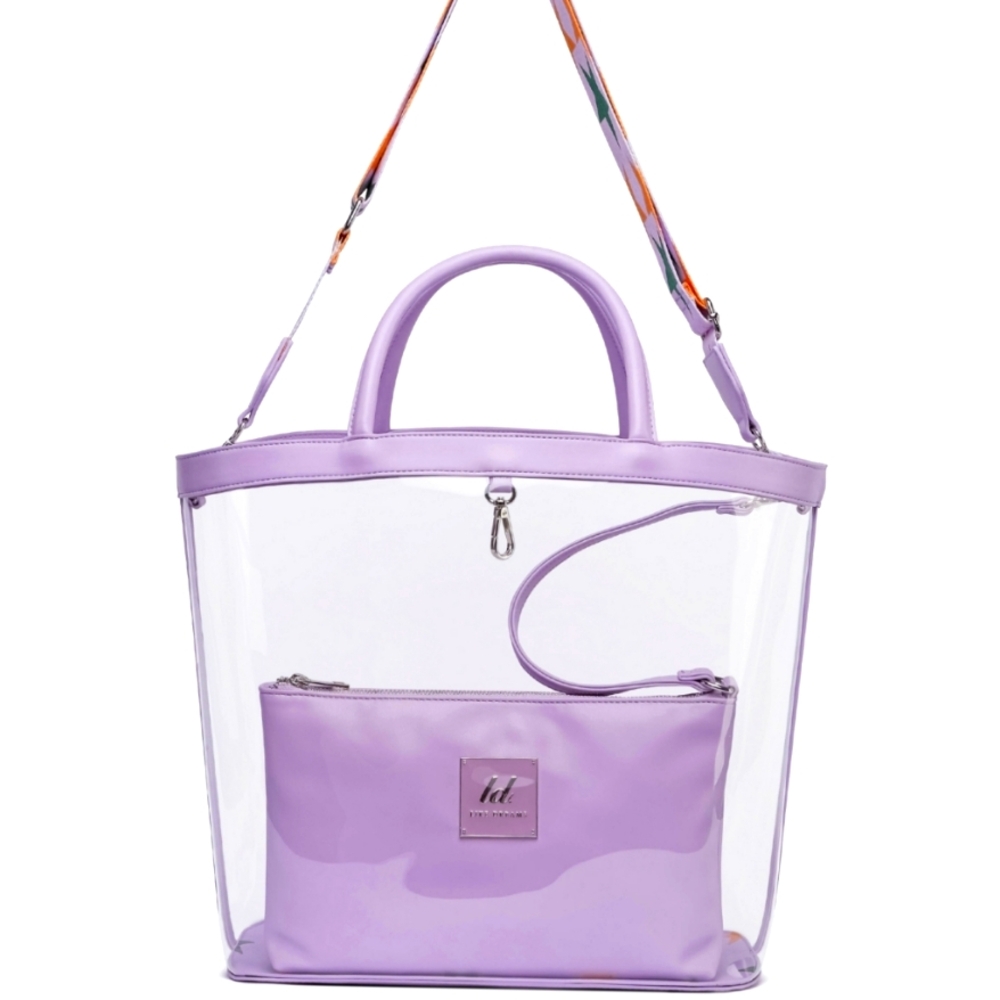 LIKE DREAMS Twinkle Clear Tote In Clear Lilac